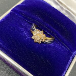 K18/Pt900 ハーフ リング メレダイヤモンド0.28ct
