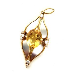 K18Pt900 5ctシトリン付きトップ