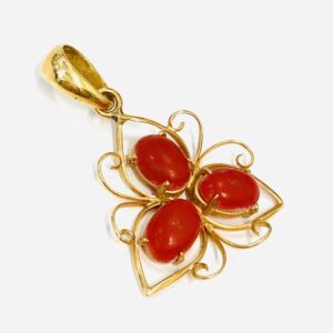 K18(18金）珊瑚付トップ