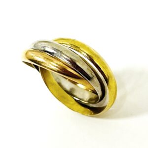 K18ベースPt900 3連リング