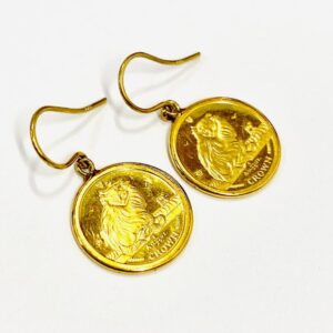 K24 コイン K18枠 ピアス