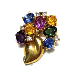 K18　カラーストーン　ネックレストップ