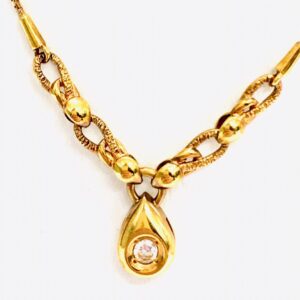 K18 ダイヤ0.10ct付 ネックレス