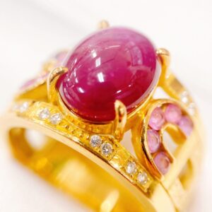 K18 ルビー付き リング