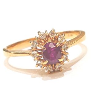 K18 アメジスト メレダイヤ付き リング