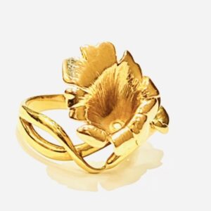 K18 フラワーモチーフ デザインリング