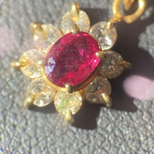 ルビー 0.29ct /メレダイヤ K18 ネックレス