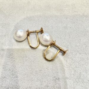 K18 パール付きイヤリング