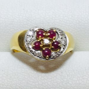 K18 ルビー0.07ct メレ0.05ct リング