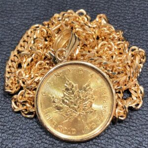 K18ネックレス + ペンダントトップ メープルリーフ金貨