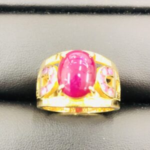 K18 ルビー11.9ct メレ0.16ct リング
