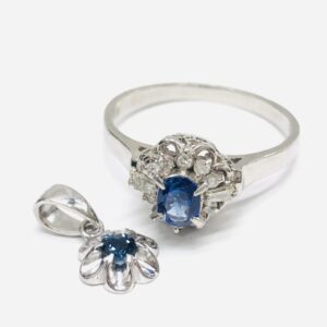 Pt900 サファイアメレ リング ペンダントトップ