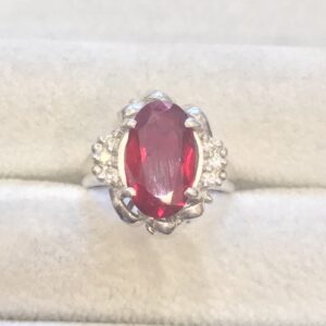 K18 リング ルビー7.7ct メレダイヤ0.18ct