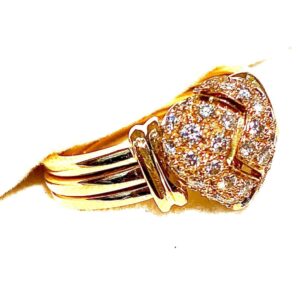 K18　リング　18金　指輪　メレダイヤ付き