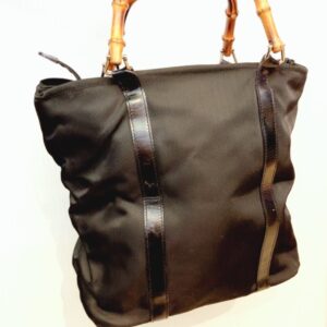 GUCCI オールドグッチ ナイロン バンブー ブラック
