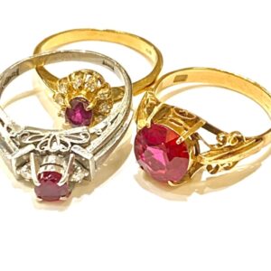 K18 Pt850 ルビー リング