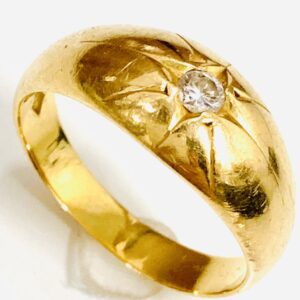 K18 0.08ctメレダイヤモンド付きリング