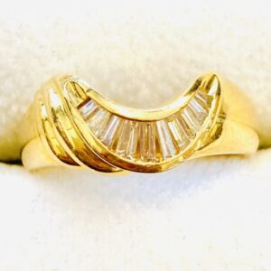 K18 0.32ctテーパーカットダイヤ付リング