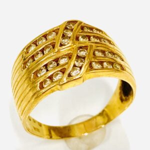 K18 0.14ctメレダイヤ付リング