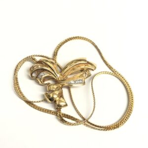 K18/Pt900 コンビネックレス 0.08ct メレダイヤモンド