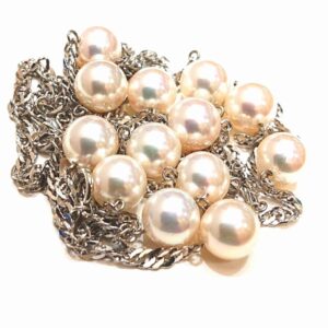 K18WG パール付き ネックレス