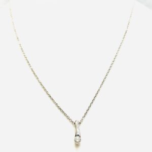 K18WG メレダイヤ0.1ct付 ネックレス