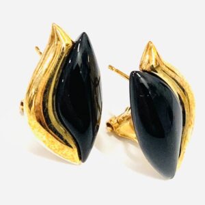 K18(18金) オニキス付イヤリング