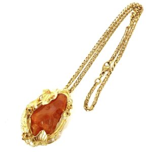 K18 サードオニキス メレダイヤ付きネックレス