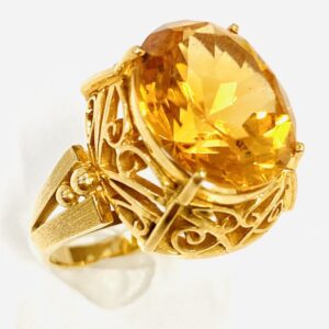 K18 シトリン3.5ct付リング