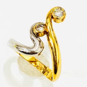 K18ベース Pt900 0.18ctMD付リング