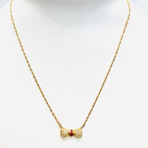 K18 ルビー0.06ct メレダイヤ0.16ct付きネックレス