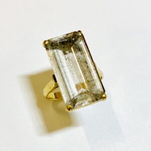 K18(18金) 水晶付きリング