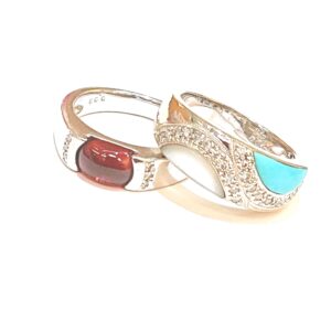 Pt850 カラーストーン リング