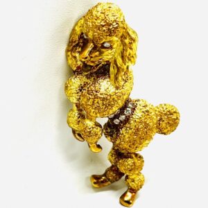 K18 メレダイヤ付きドッグモチーフ ブローチ