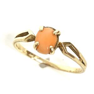 K18珊瑚付きリング
