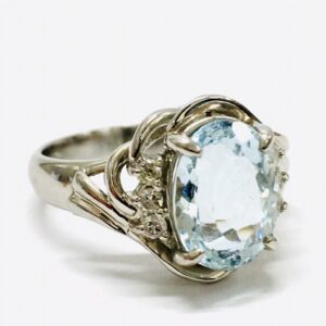 Pt850 アクアマリン2.5ct付きリング