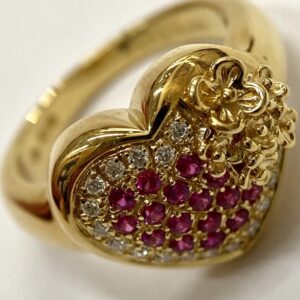 K18 リング ダイヤモンド ルビー 金 貴金属 指輪 アクセサリー