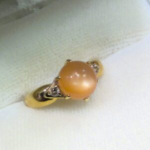 K18 オレンジムーンストーン付き リング