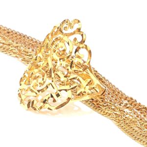 K18 デザインリング チェーンネックレス