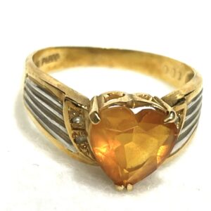 シトリン メレダイヤ K18 Pt900 リング