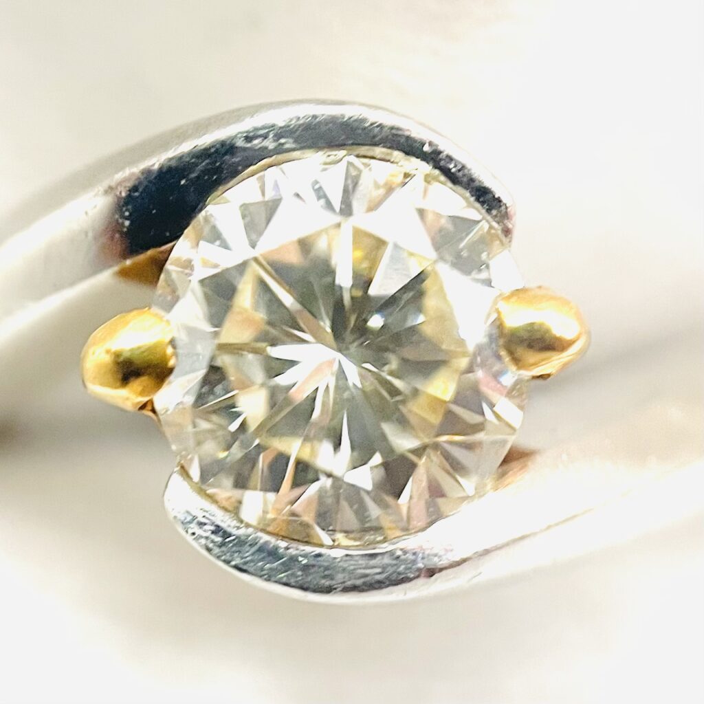 Pt900/K18 ダイヤモンド 0.332ct リング 指輪