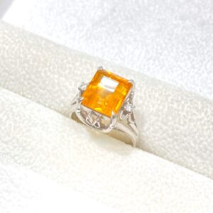 Pt900 リング シトリン7ct