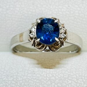 Pt900 サファイア1.01ct メレ0.04ct リング 指輪 アクセサリー