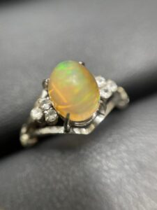 ウォーターオパール　Pt850  リング