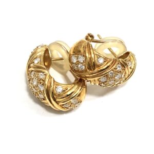 K18 18金 1.12ct ダイヤ付き ピアス