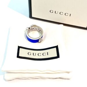 GUCCI ガーデンリング タイガーヘッド インターロッキング ブルー