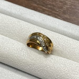 K18 Pt900 メレダイヤ0.2ct リング