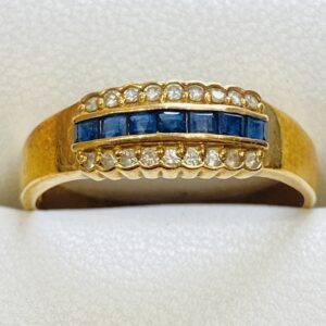 K18メレ付サファイアリング