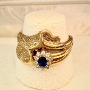 K18　サファイア付きリング　