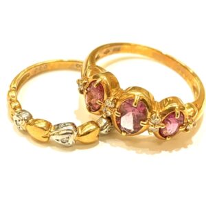 K18 Pt850/K18 リング ルビー